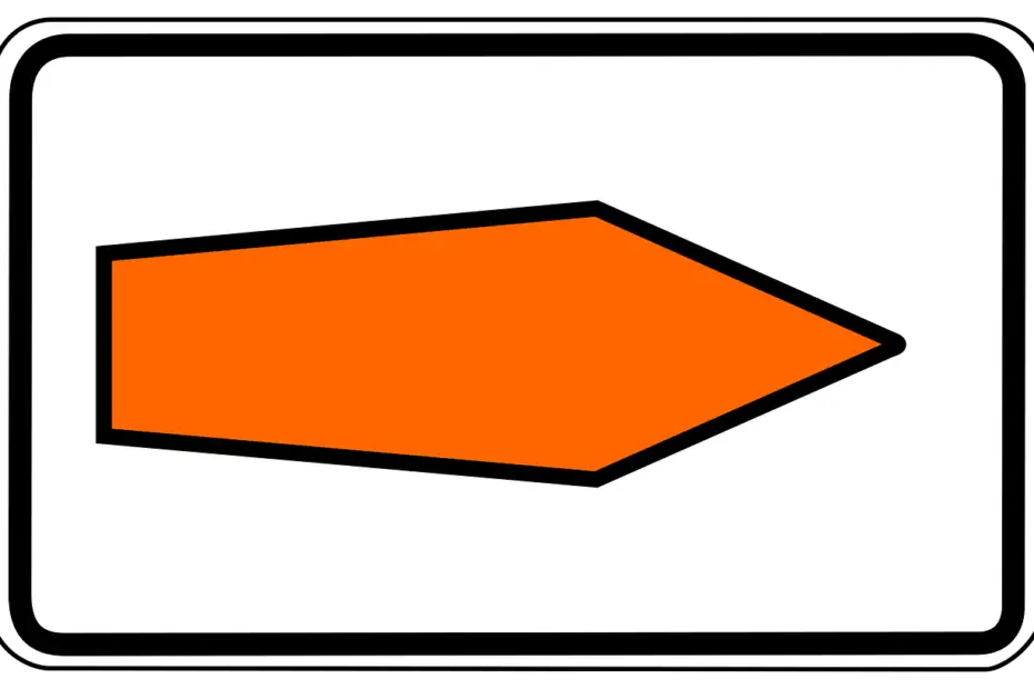 Verkehrszeichen orangener Pfeil